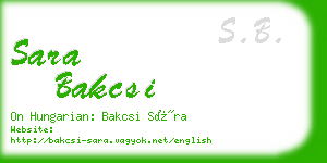 sara bakcsi business card